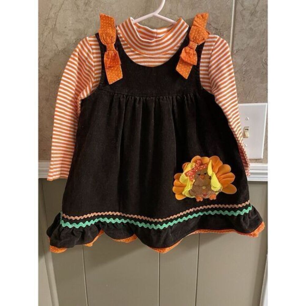 Rare Editions Orange and Black Kids Dress